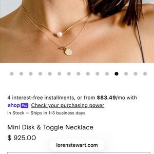 New 14k gold Loren Stewart pendant necklace with jewelry bag & gift box orig$925